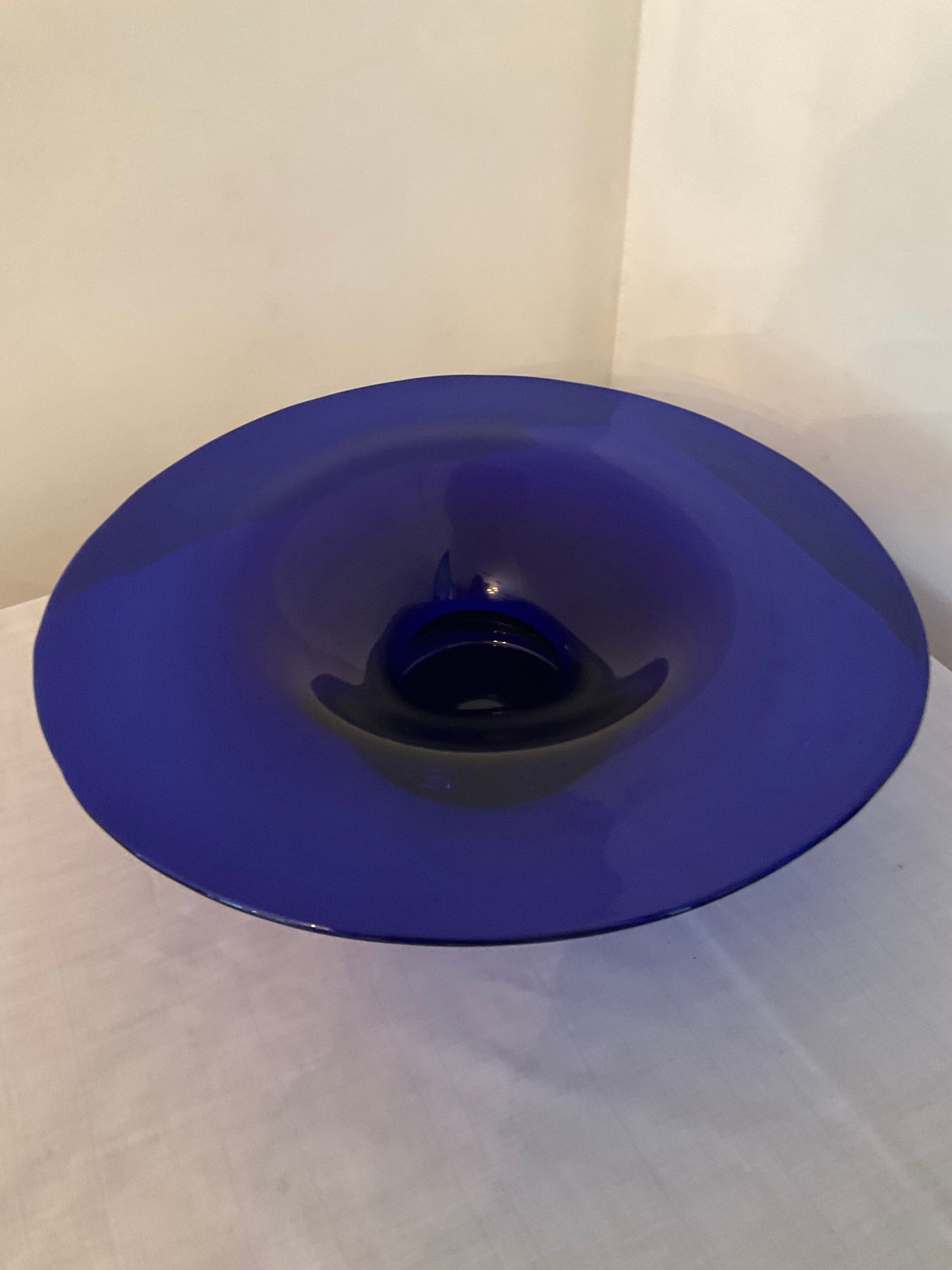 Empty pocket vintage cut in blue glass paste