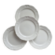 4 assiettes à dessert vintage faïence ivoire Moulin des Loups