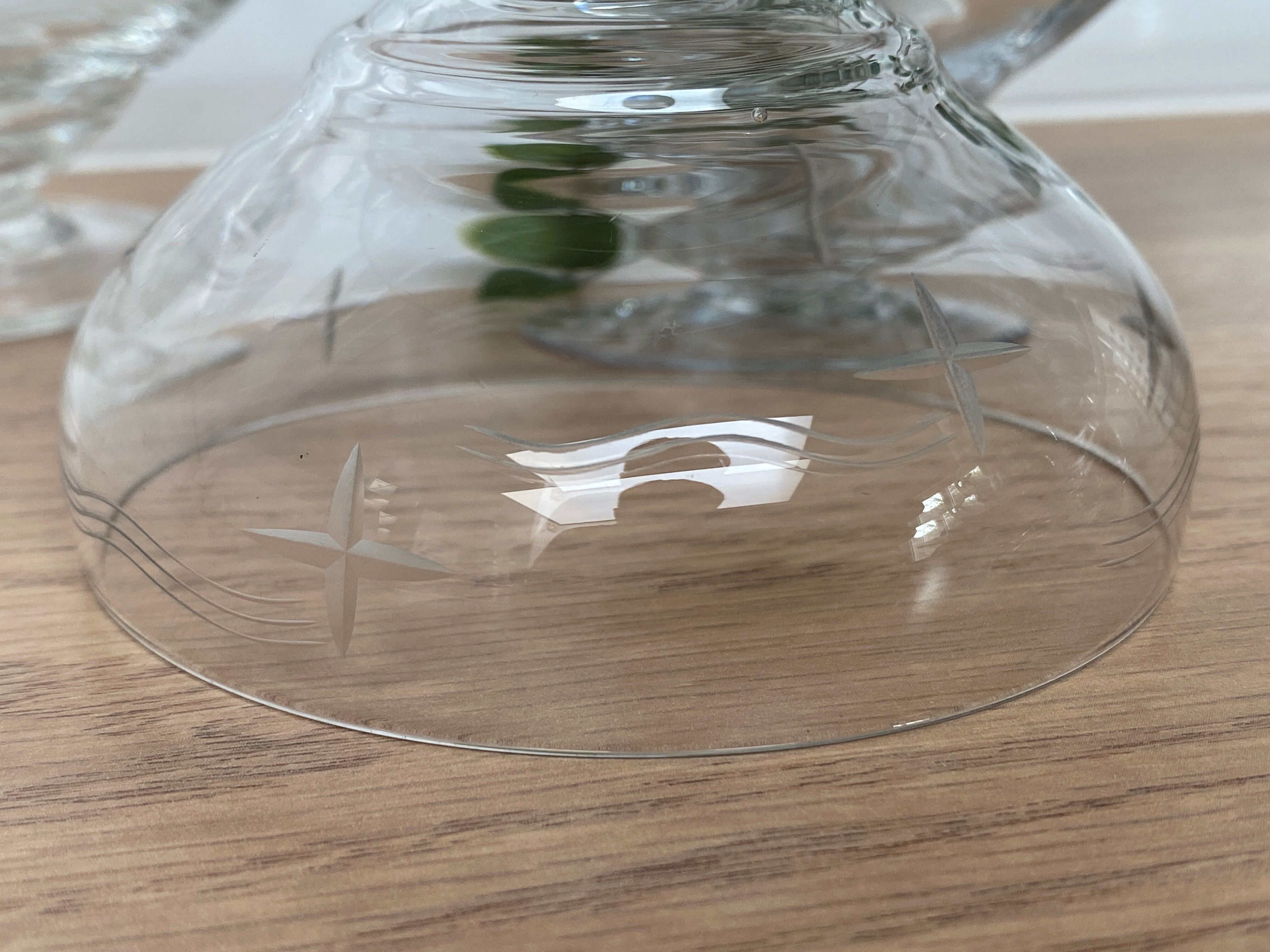 Set of 4 cut glass cups