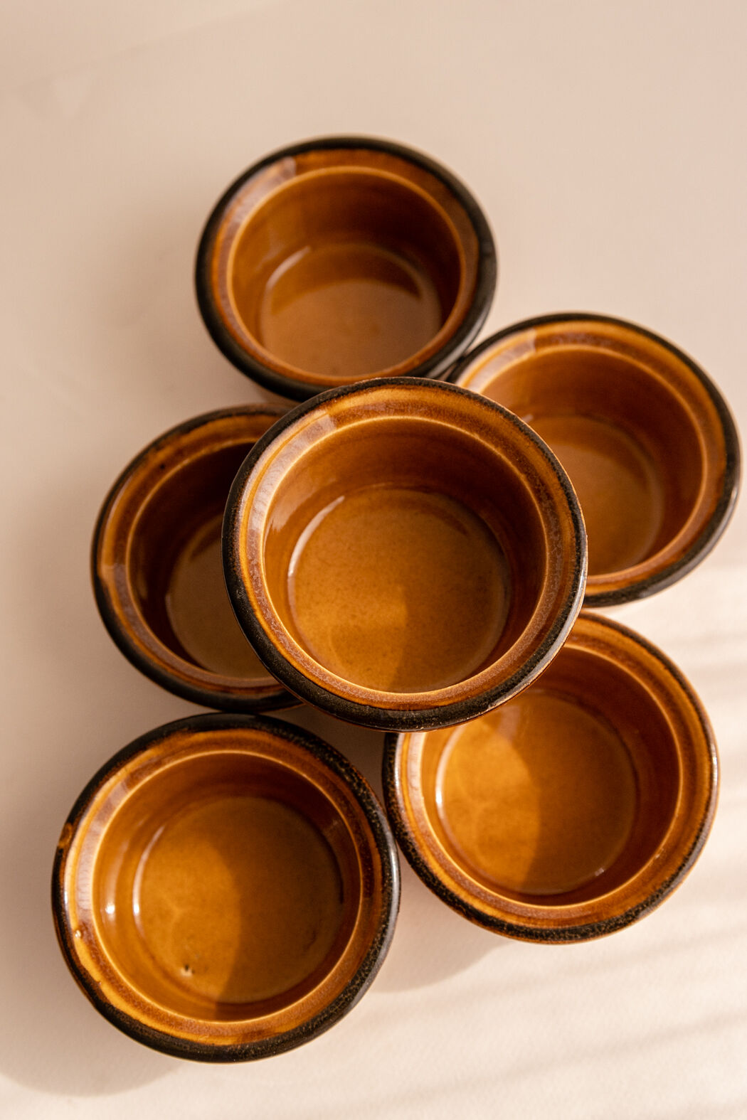 Set of 6 ramekins / terracotta raviers