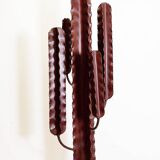 Cactus sculpture in patinated metal with rust effect H:172cm