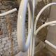 Original white lacquered metal coat rack from the 1980s