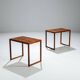 Sled legged pair of rosewood side tables mid-century Denmark 1960
