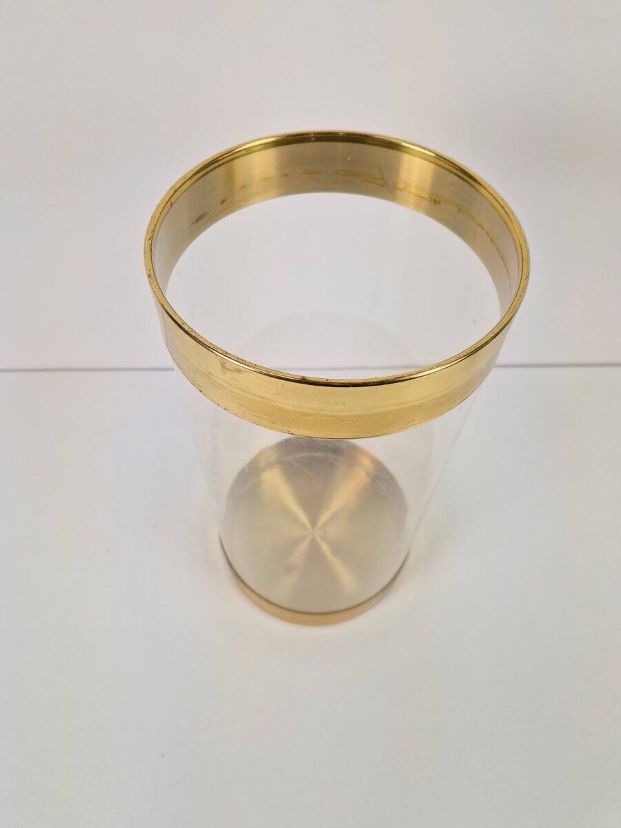 Acrylic Glass and Brass Umbrella Stand, France, 1970s