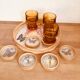 Ensemble plateau et sous verres vintage