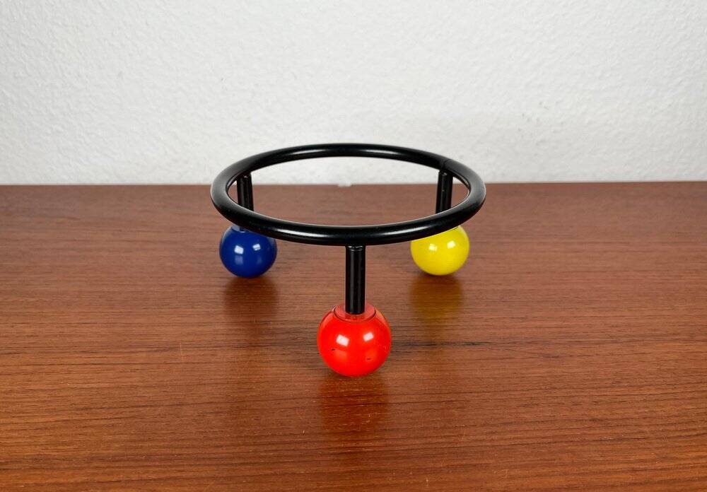 Bol métallique trépied chromé postmoderne, 1980s