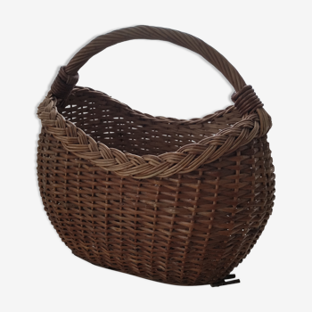 Vintage basket in braided wicker