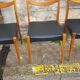 6 scandinavian chairs vintage beech and skai