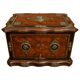 Cigar cabinet / Cigar box in burl wood and decorative bronze