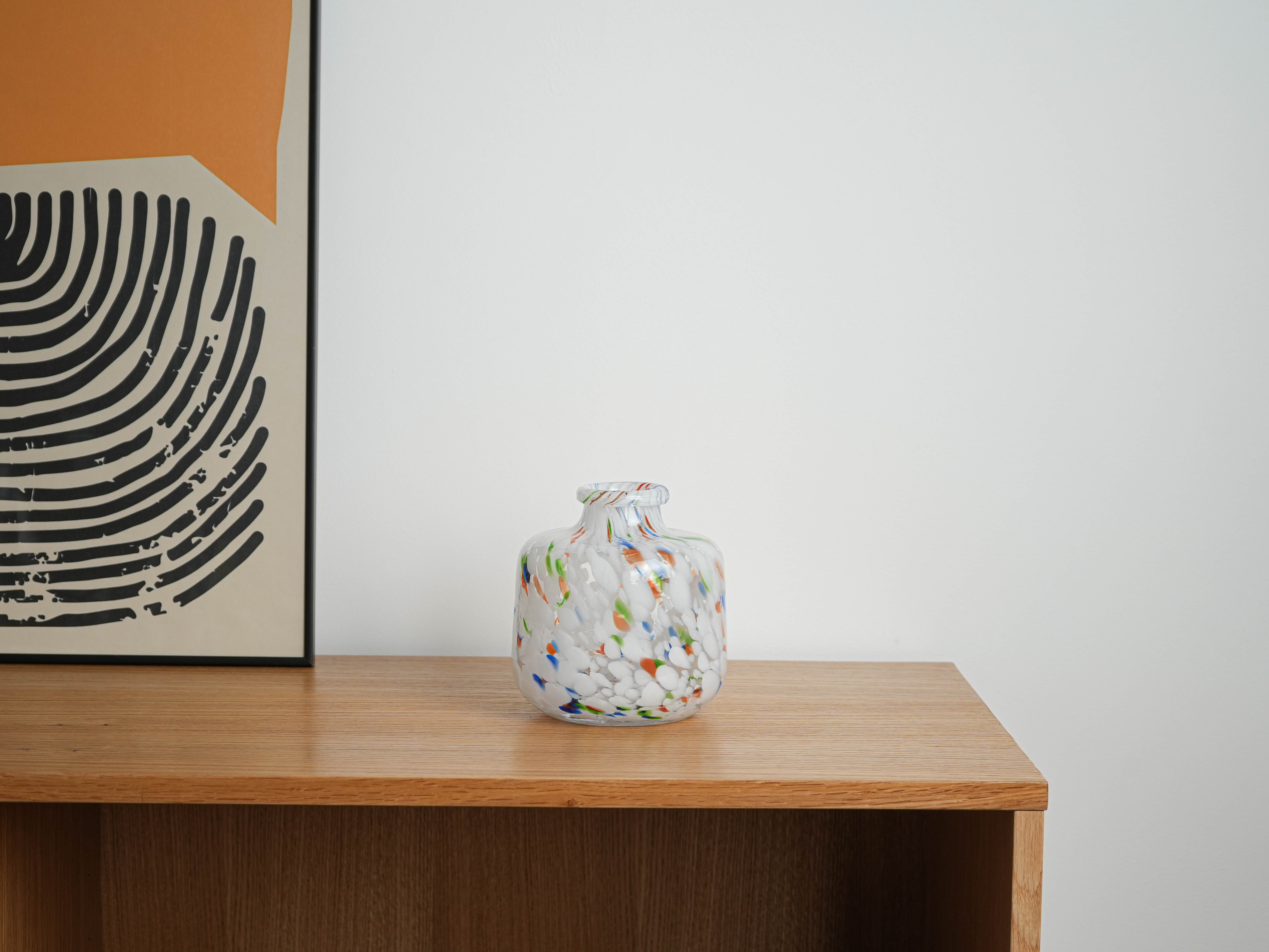 Mosaic glass vase, Danish design, 1970s, made in Denmark
