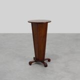 Art Deco round Oak Side Table, France 1930s