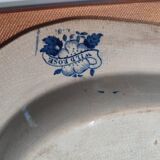 Antique serving platter in English earthenware 1850 Wild Rose