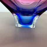 Floral glass bowl shell centerpiece by Fratelli Toso Murano, Italy, 1970s
