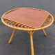 "Trampoline" round coffee table in 1960s rattan