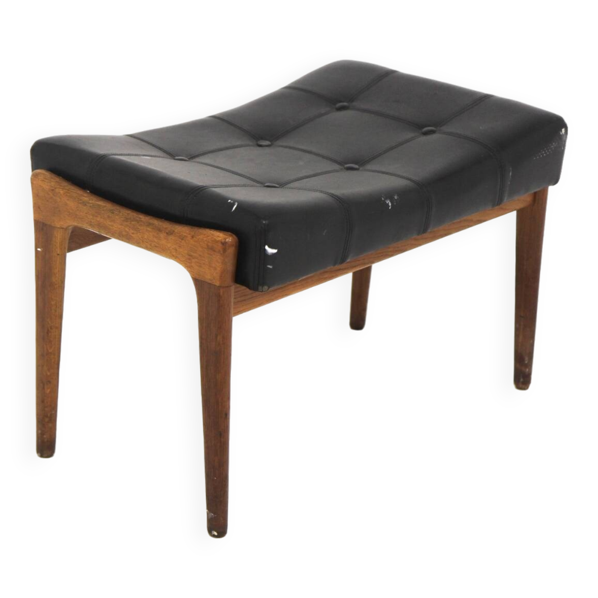 Scandinavian leather footstool, Bröderna Andersson, Sweden, 1960