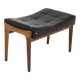 Scandinavian leather footstool, Bröderna Andersson, Sweden, 1960