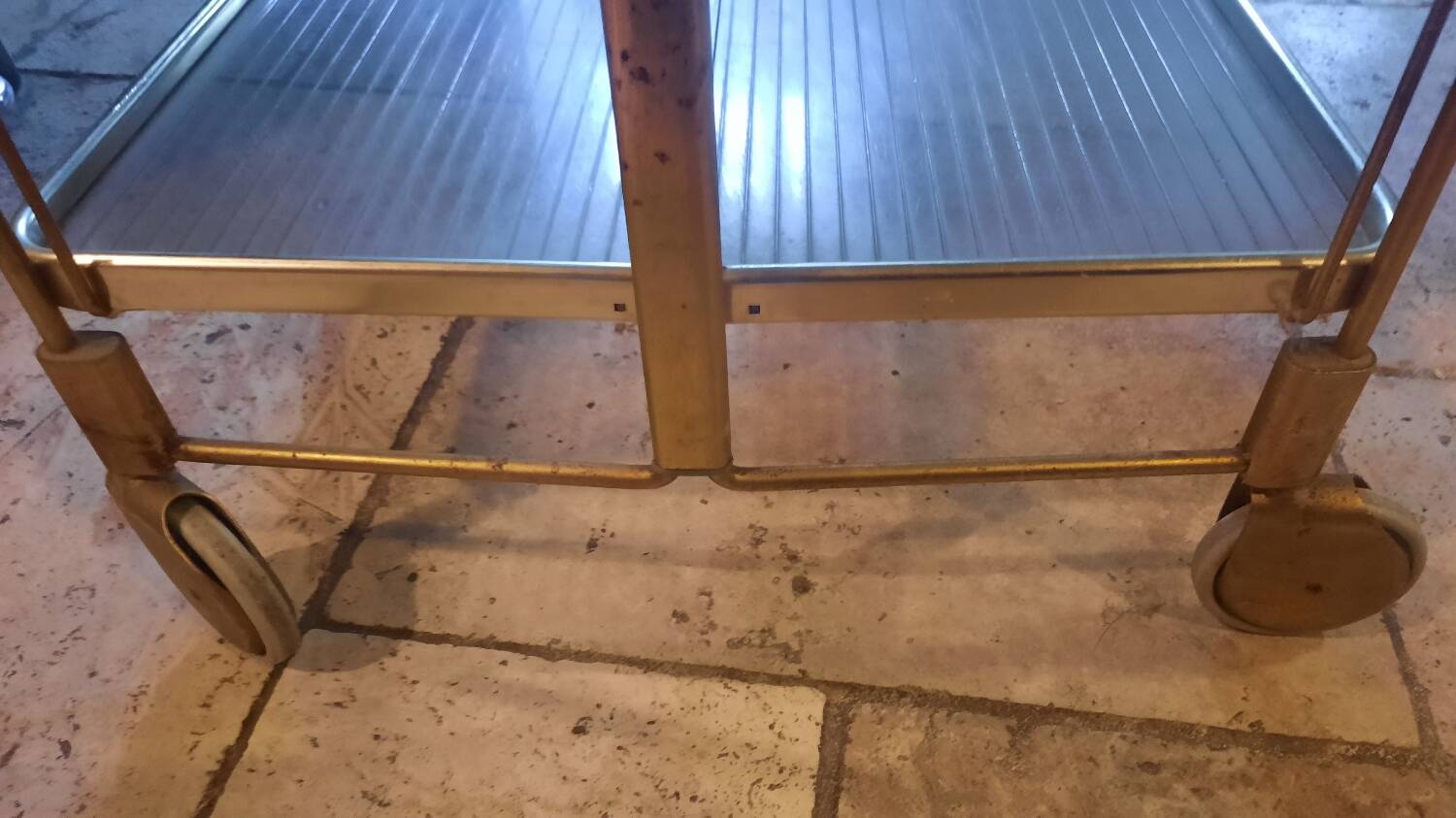 Foldable trolley on wheels