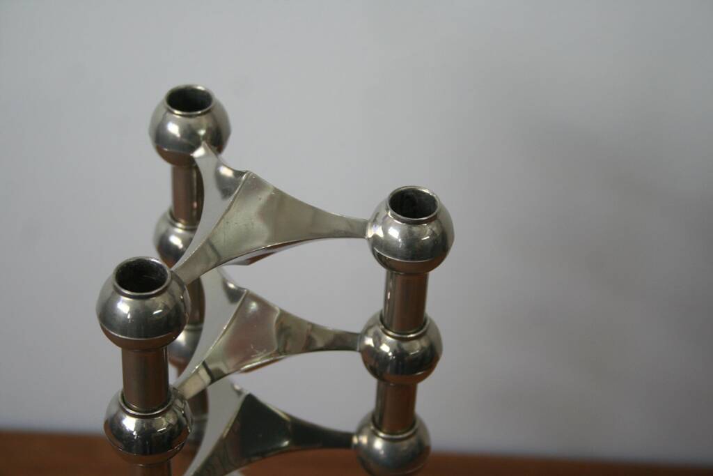 Series of 3 nagel s22 modular candlesticks with their original vintage box 1970