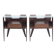 Pair of modernist Italian bedside tables in wood with a glass top.