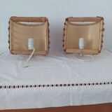 Pair of bamboo wall light
