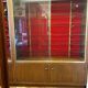 Paire de vitrines vintage en bois et verre