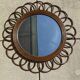 Vintage rattan mirror flower year 60