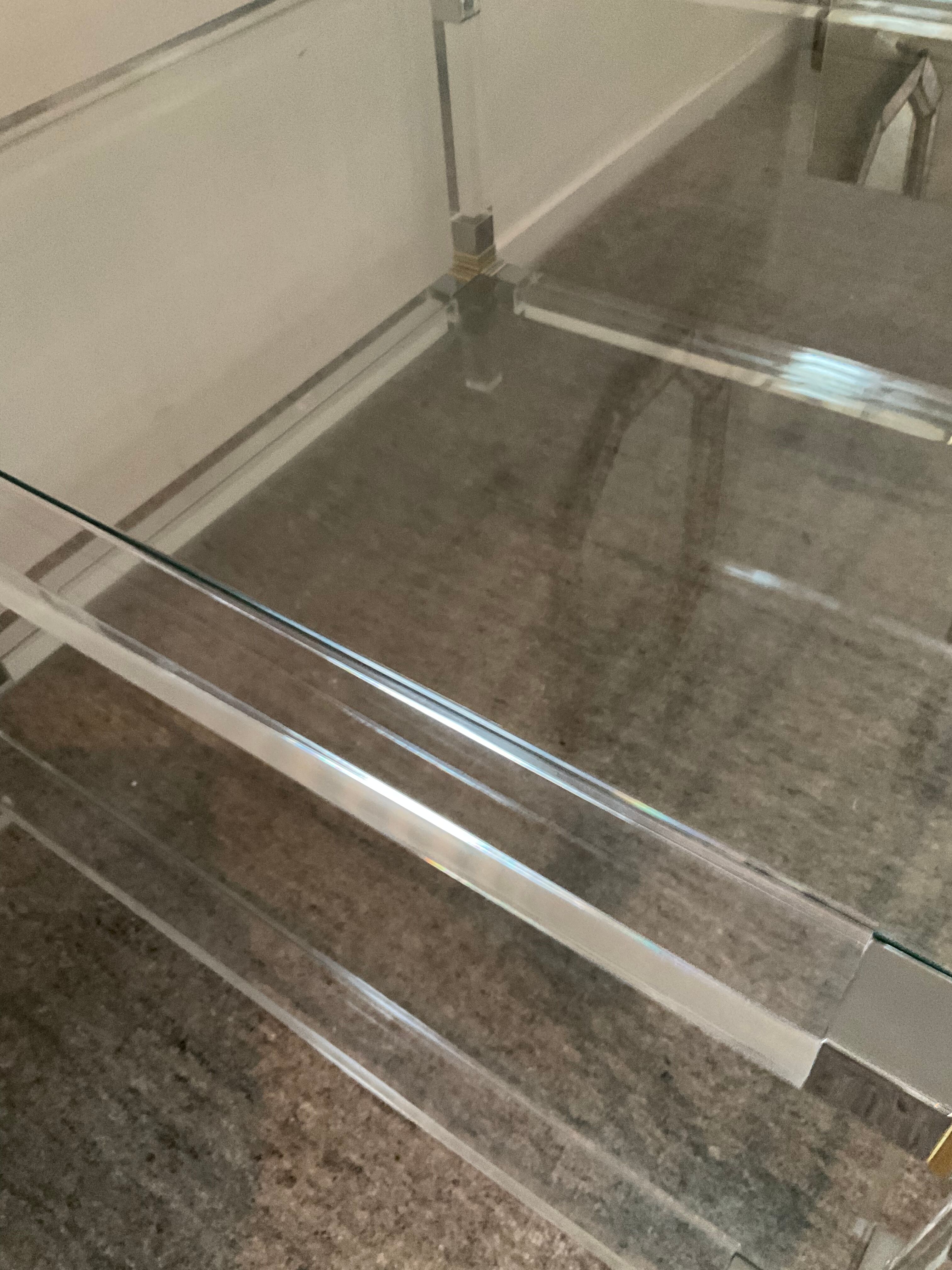 Pierre Vandel coffee table in lucite from the 70s