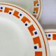 4 flat plates in iron earth from Salins, Lucette model 210809