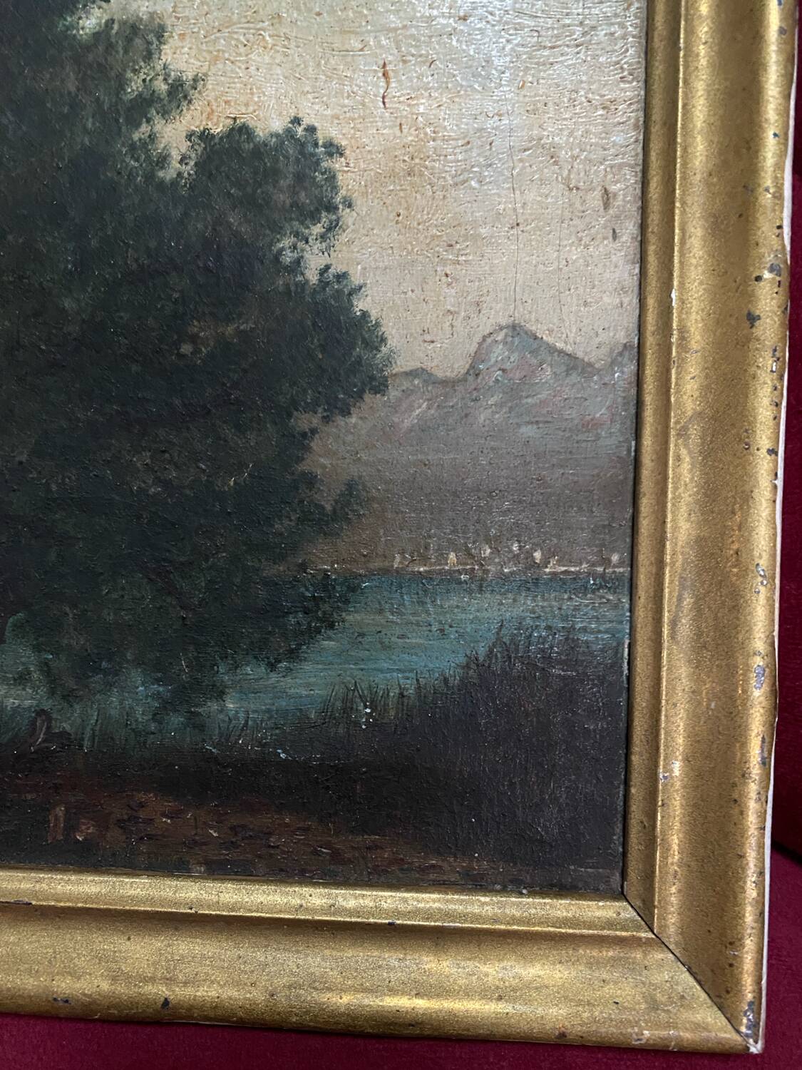 Old framed oil on panel “landscape”