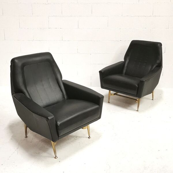 Paire de fauteuils Guy Besnard 1960