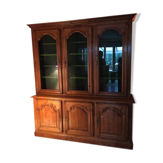 Vintage glass library in solid cherry