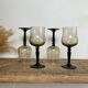 6 small luminarc smoked stemmed glasses