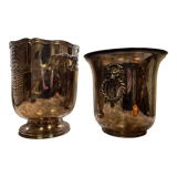 Two silver metal ice buckets hallmarked around 1900