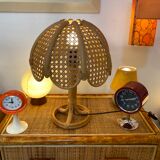 Vintage table lamp rattan and wicker 1970