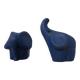Mid-Century Blue Ceramic Elephants, Austria, Set of 2