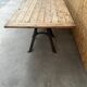 Large table for 10 people - 3m long - antique top / industrial legs