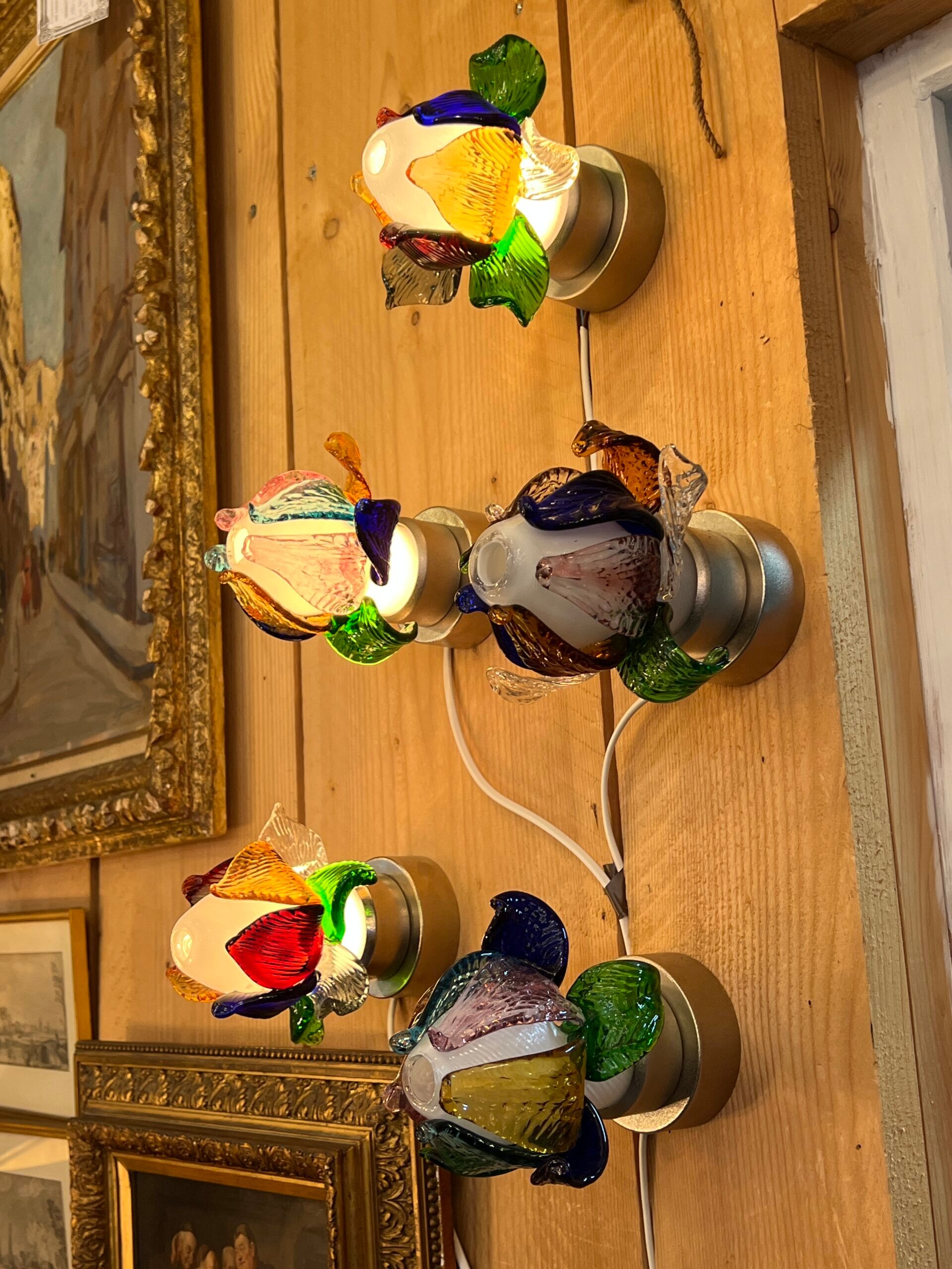 Rare series of 5 Murano Borek Sipek (1949-2016) flower-shaped sconces