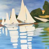 Painting white sailboats