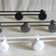 Metal coat racks with 3 hooks - mid 20th century