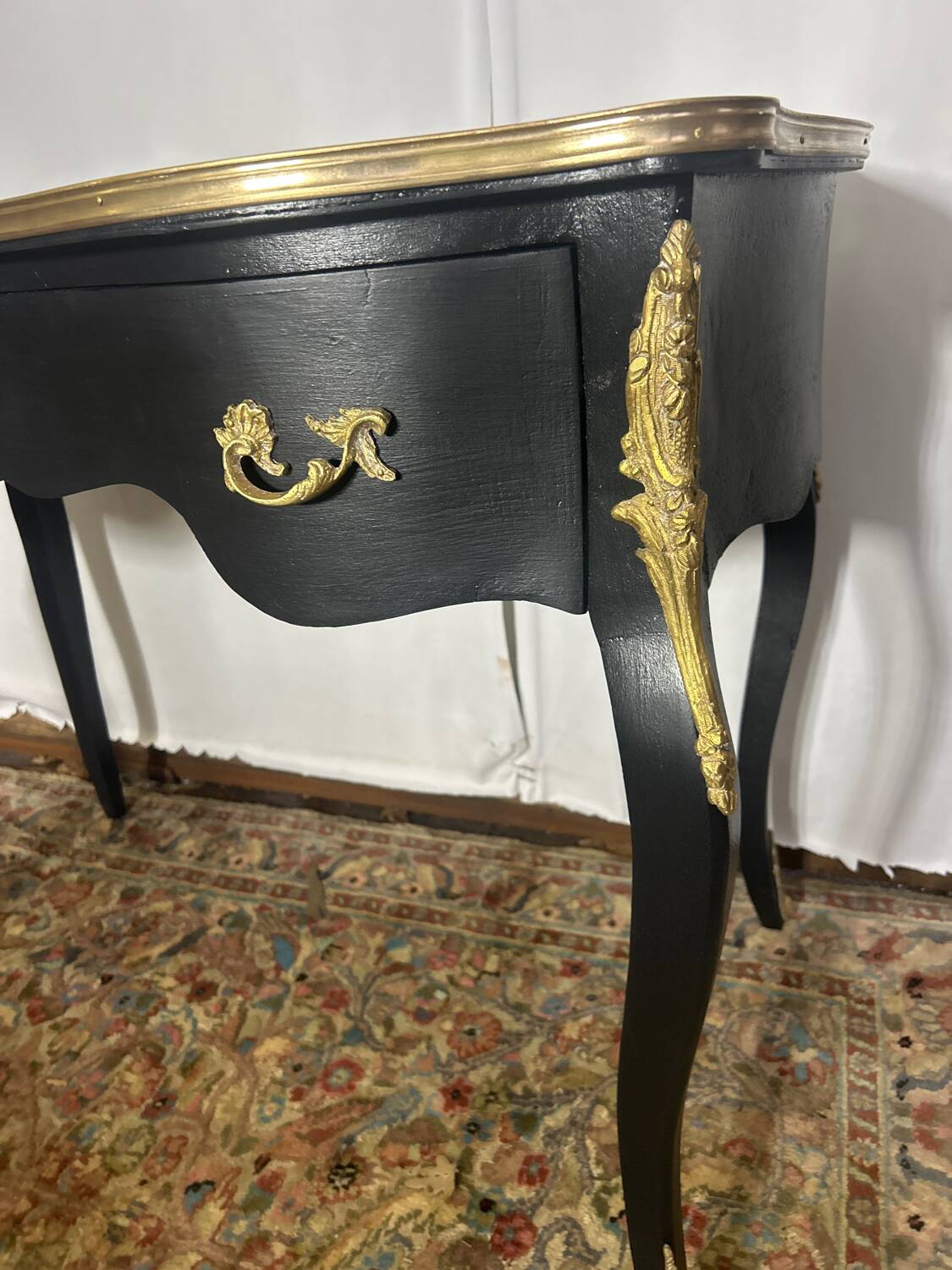 Louis XV style period flat desk, completely renovated