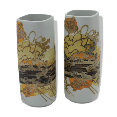 Paire de vases en faïence série Siena de Ellen Malmer pour Royal Copenhagen