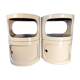 Paire de chevets cylindriques vintage en plastique ABS empilables