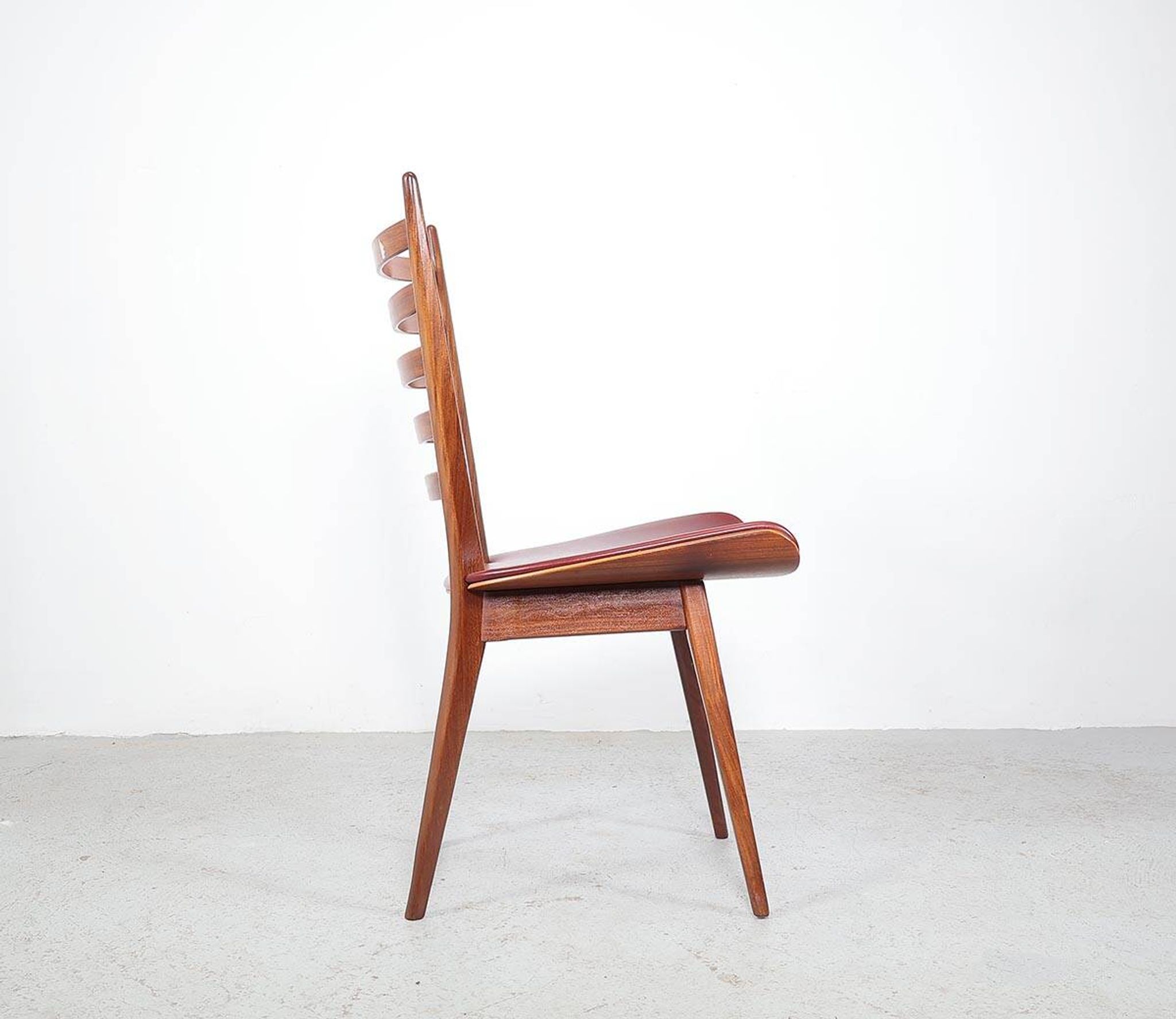 Vintage teak wooden ladder chairs, 1960s
