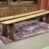 Pair of farmhouse table benches in fir from the early 20th century.