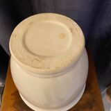 Cache pot en ceramique couleur gres clair forme ronde