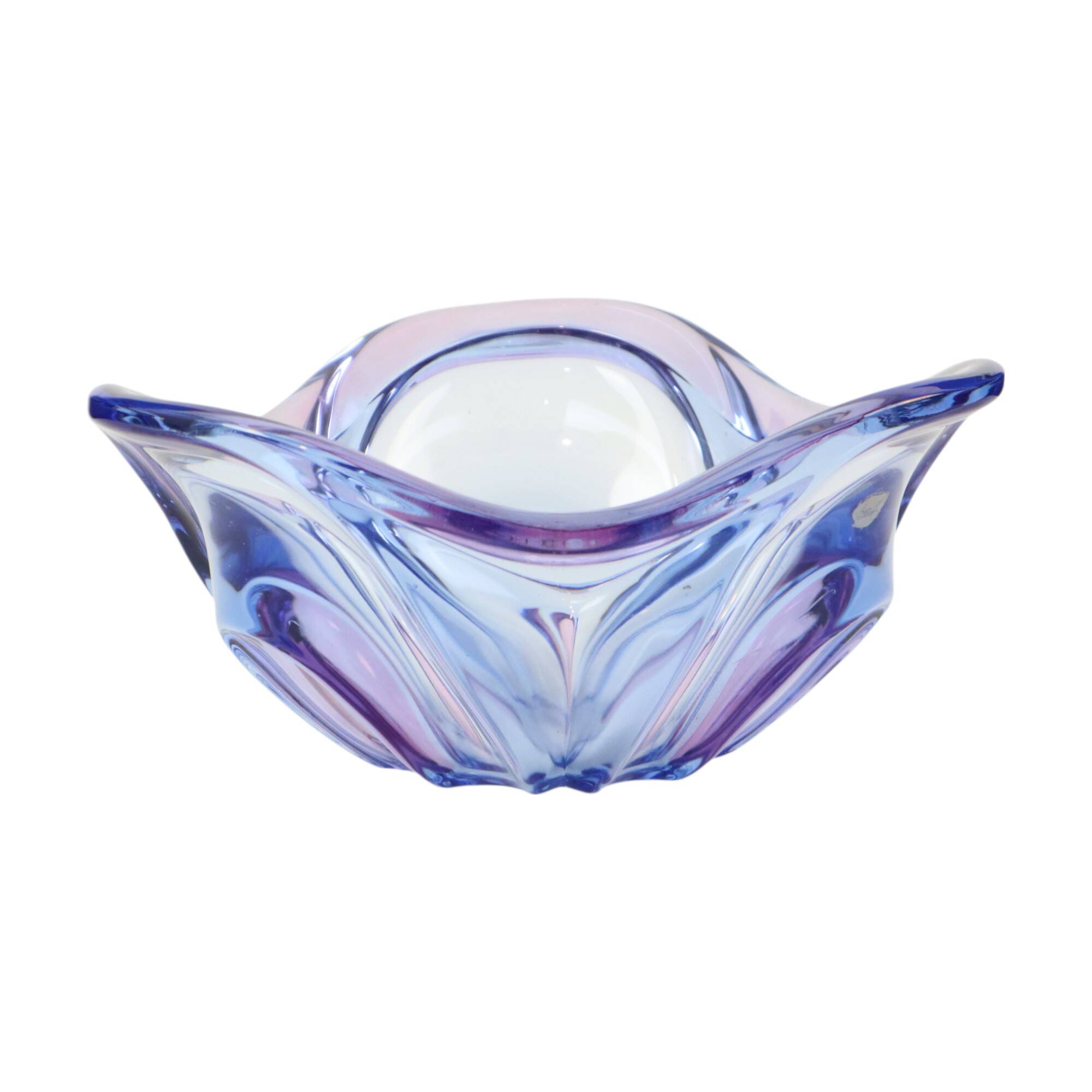 Vintage Murano Bowl Fruit Bowl Blue Purple Glass Sixties