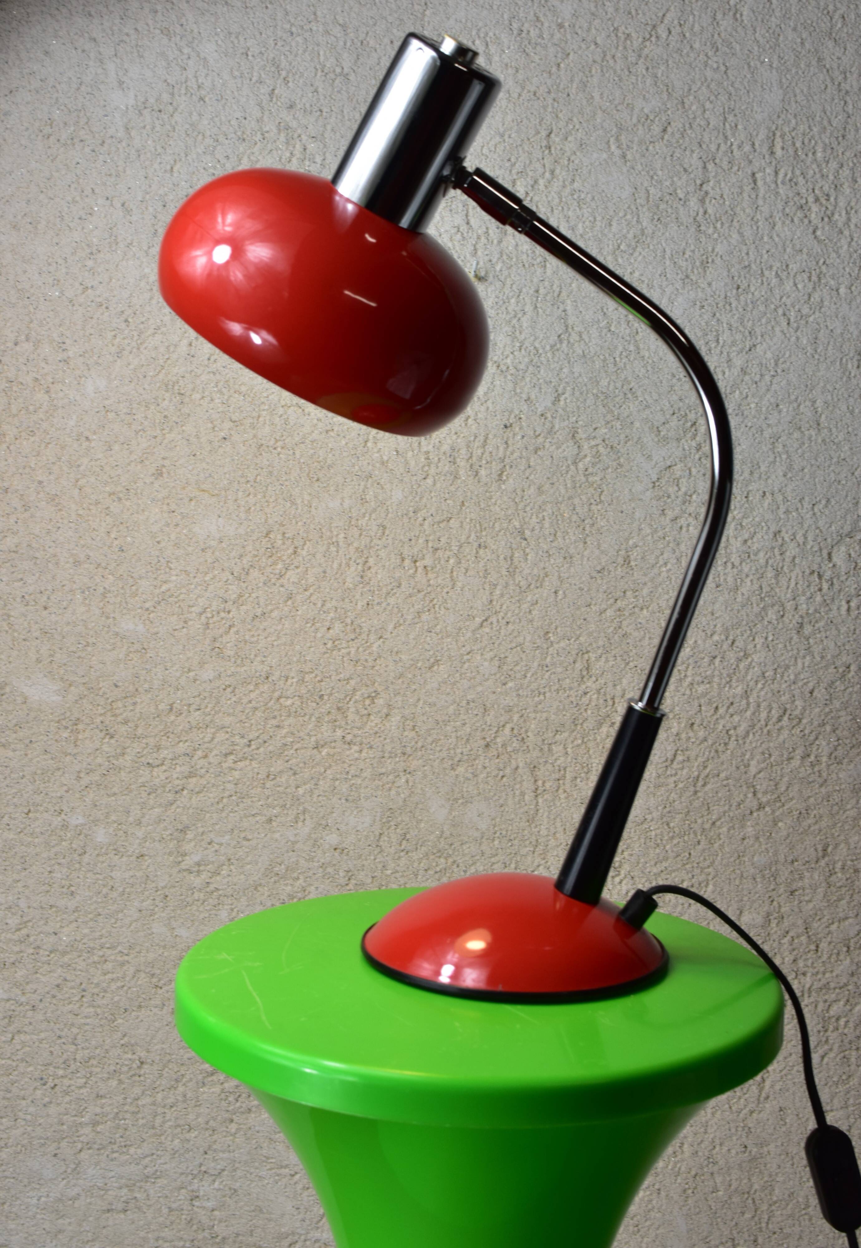 red vintage desk lamp