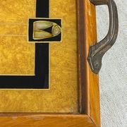Plateau en marqueterie bois et nacre