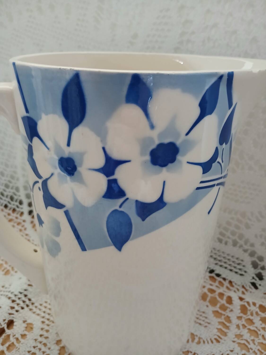 Large antique Saint Amand pitcher