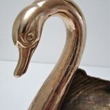 cache brass pot zoomorphic vintage swan